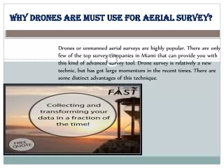 Why Drones Are Must Use For Aerial Survey