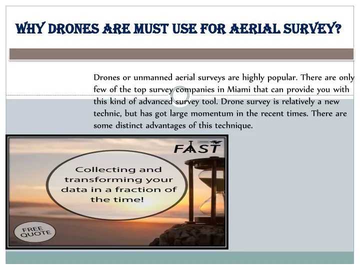 why drones are must use for aerial survey