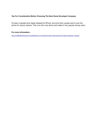tps for consideration before choosing the best