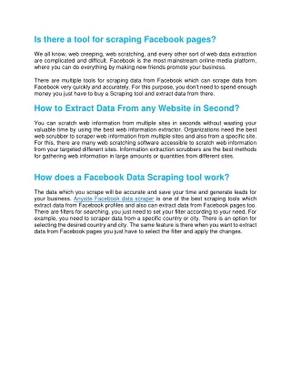 is there a tool for scraping facebook pages