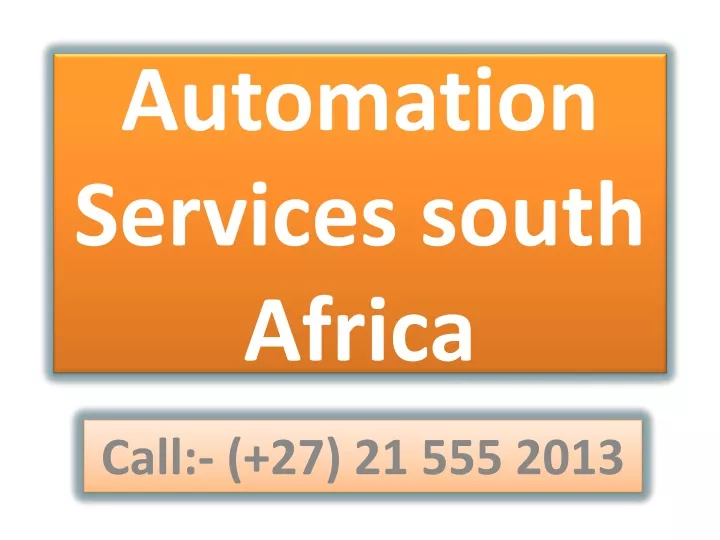 automation services south africa