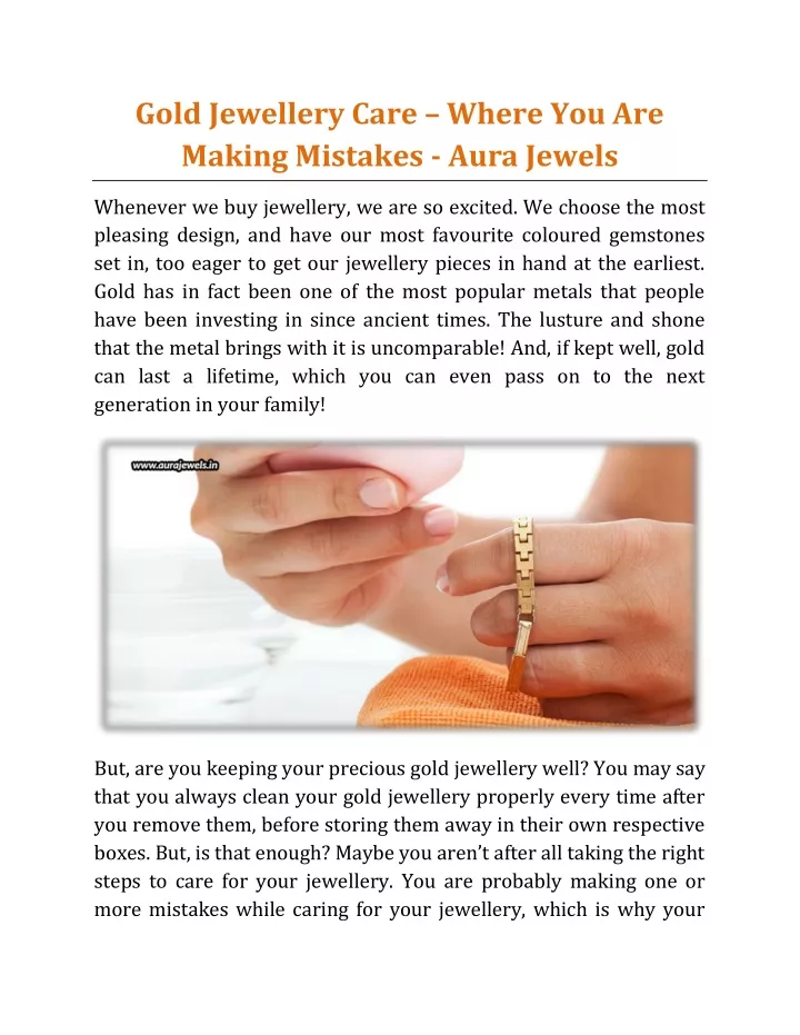 gold jewellery care where you are making mistakes