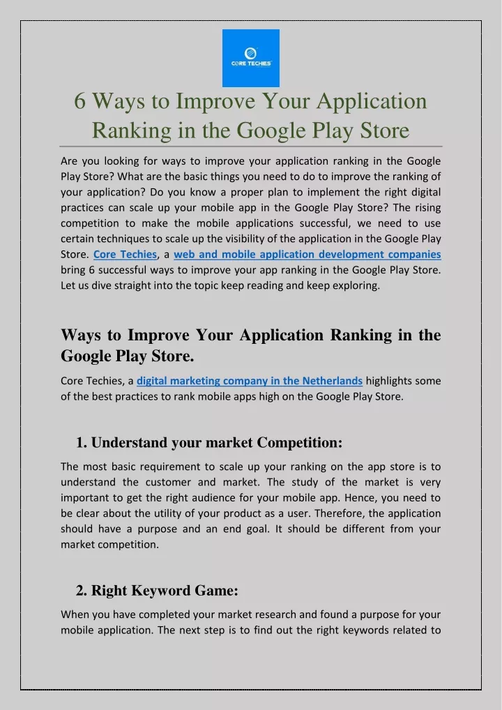 6 ways to improve your application ranking