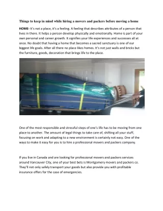 things to keep in mind while hiring a movers