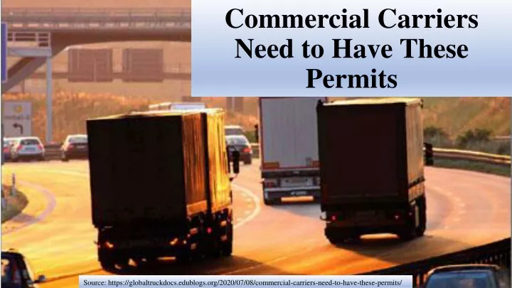 commercial carriers need to have these permits