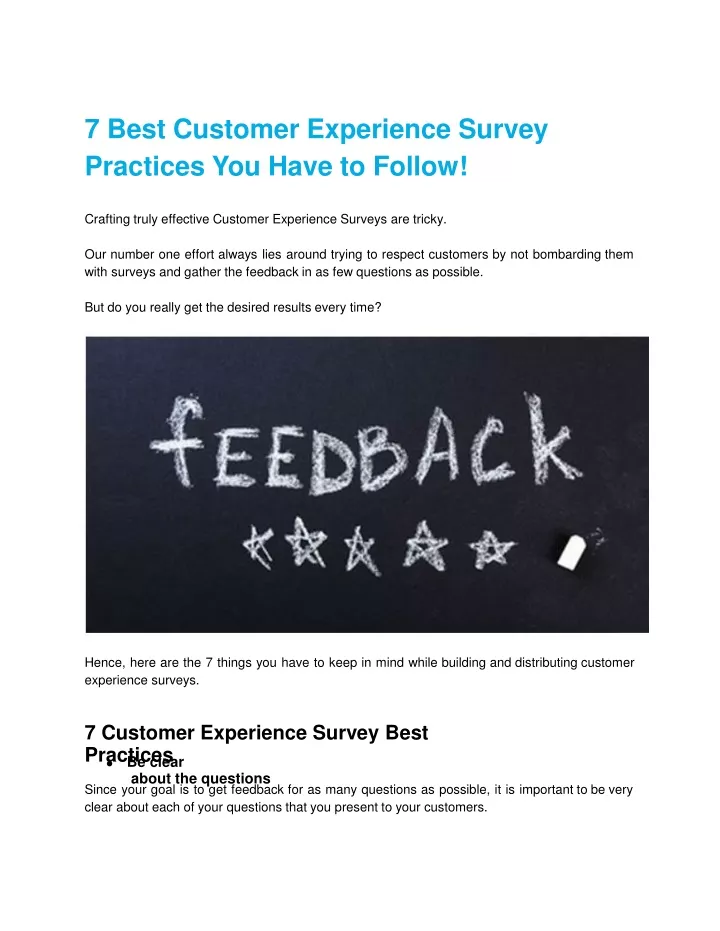 7 best customer experience survey