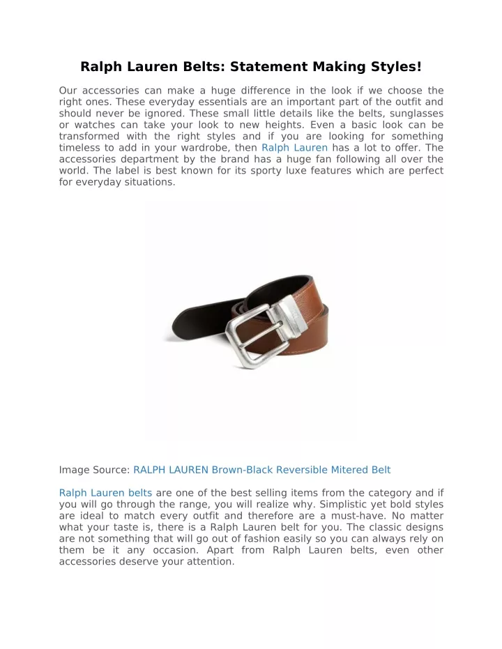 ralph lauren belts statement making styles