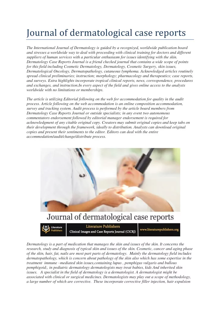 journal of dermatological case reports