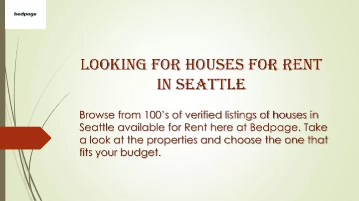 looking for houses for rent in seattle
