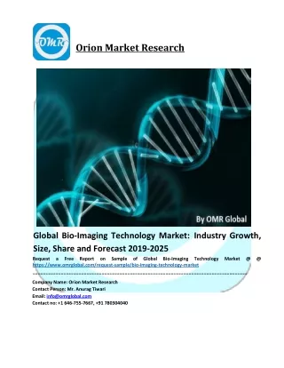 Global Bio-Imaging Technology Market Size, Share, Trends & Forecast 2019-2025