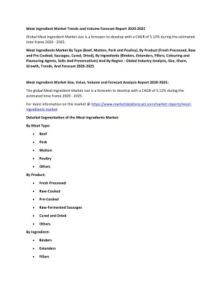 meat ingredient market trends and volume forecast