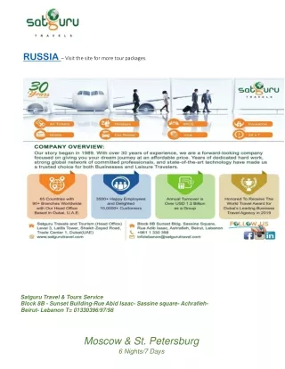 RUSSIA - Budget Travel Itinerary
