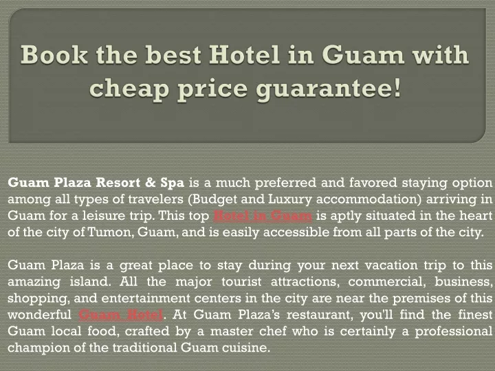 book the best hotel in guam with cheap price guarantee