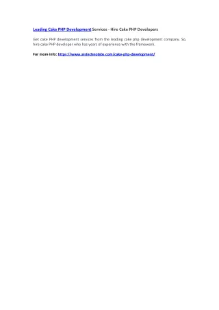 leading cake php development services hire cake
