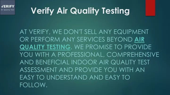 verify air quality testing