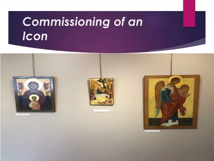 commissioning of an icon
