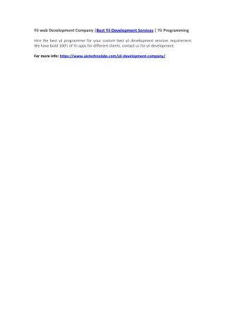 yii web development company best yii development