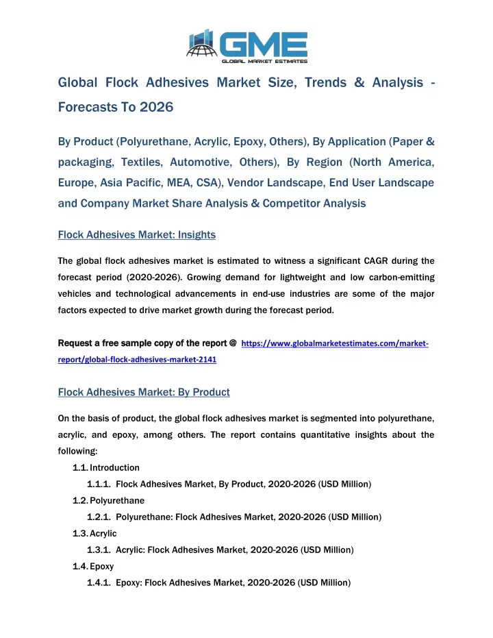 global flock adhesives market size trends analysis