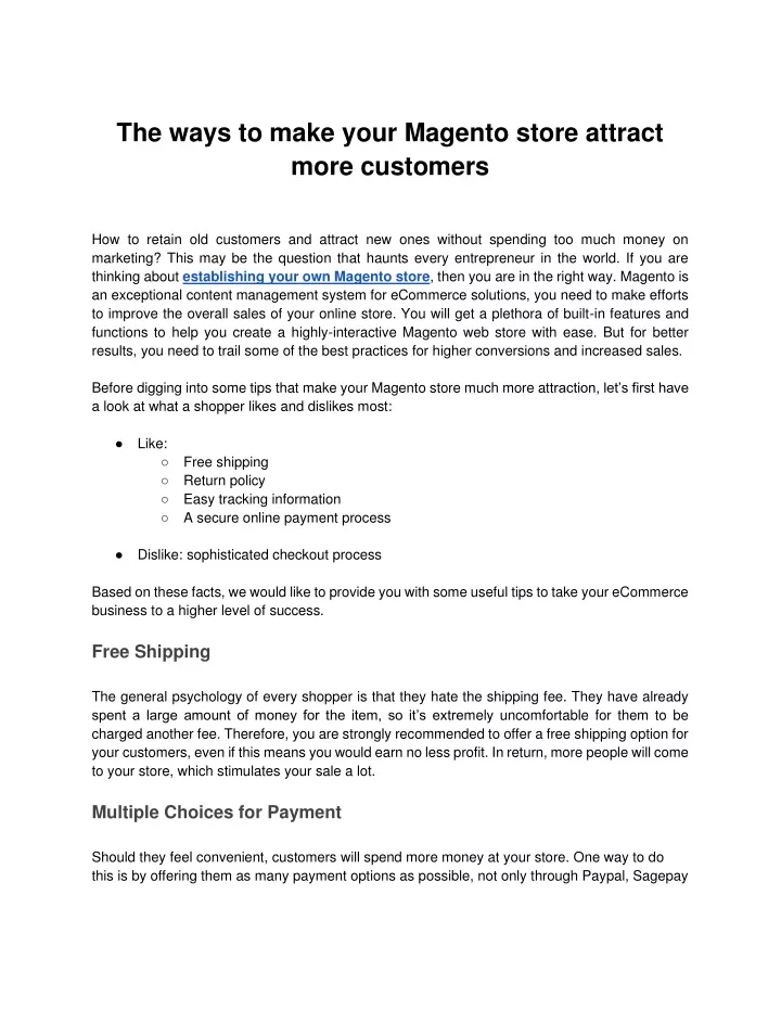 the ways to make your magento store attract more