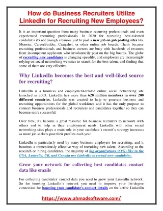 how do business recruiters utilize linkedin