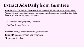 Extract Ads Daily from Gumtree