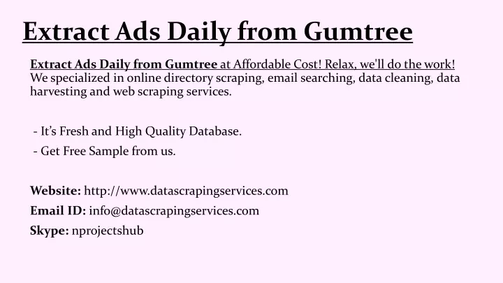 extract ads daily from gumtree