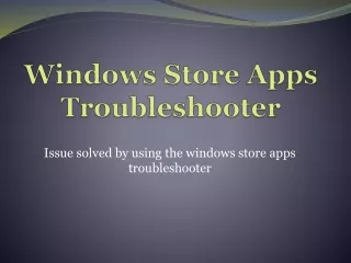 windows store apps troubleshooter