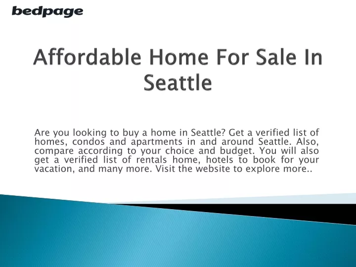 affordable home for sale in seattle