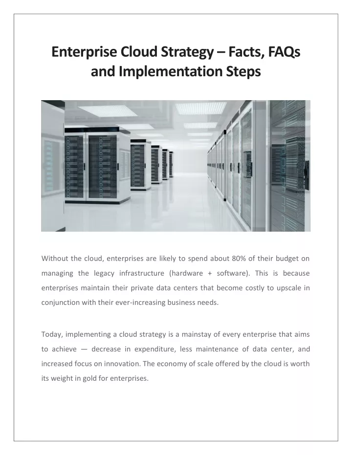 enterprise cloud strategy facts faqs