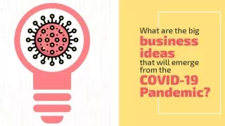 Business ideas that will emerge from the COVID-19 Pandemic