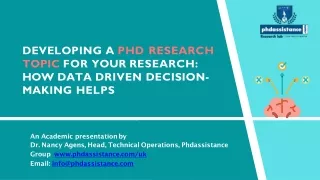 Developing a PhD Research Topic for Your Research | PhD Assistance UK
