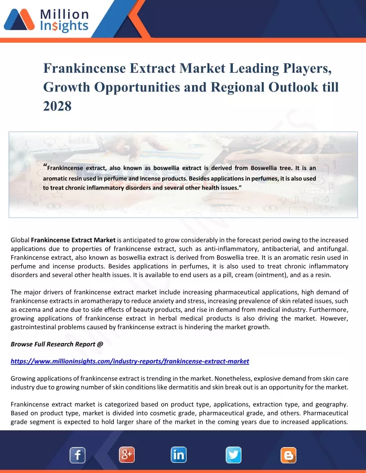 frankincense extract market leading players