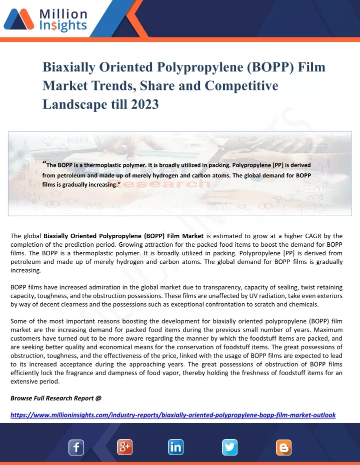 biaxially oriented polypropylene bopp film market