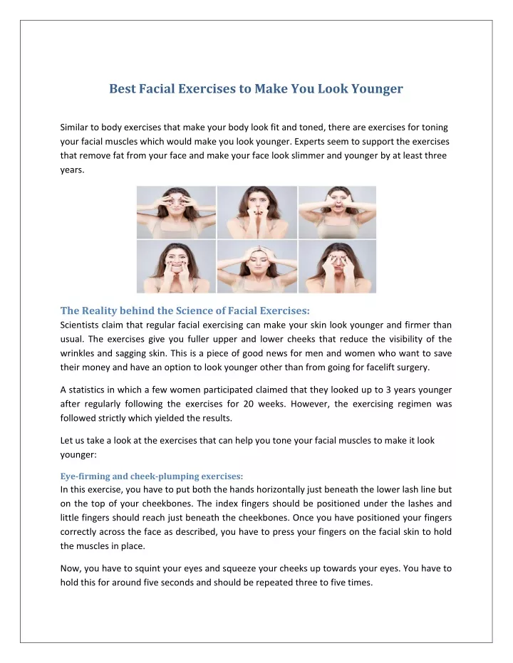 best facial exercises to make you look younger