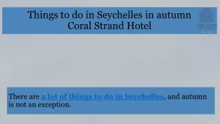 things to do in seychelles in autumn coral strand