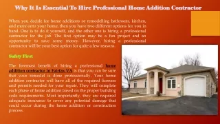 Why It Is Essential To Hire Professional Home Addition Contractor