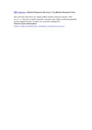 swot swot analysis analysis market research
