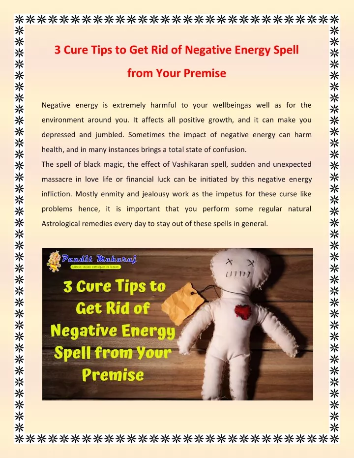 3 cure tips to get rid of negative energy spell