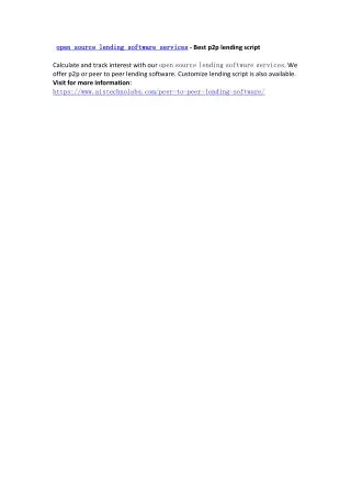open open source source lending