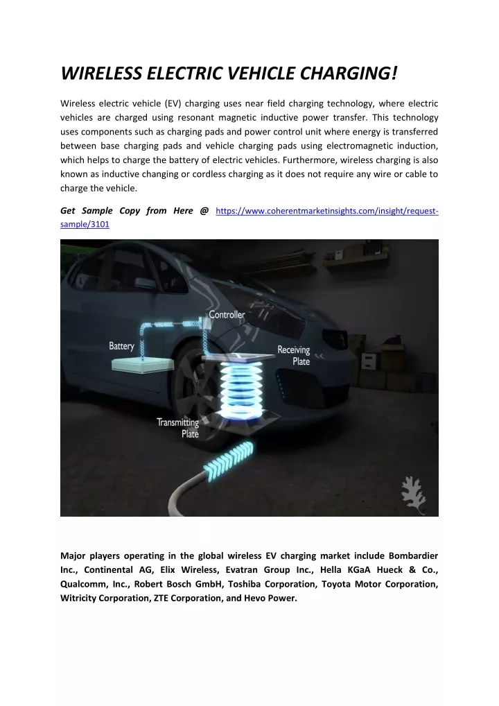 wireless electric vehicle charging