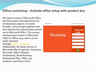 www.Office.com/setup - Activate office setup with product key