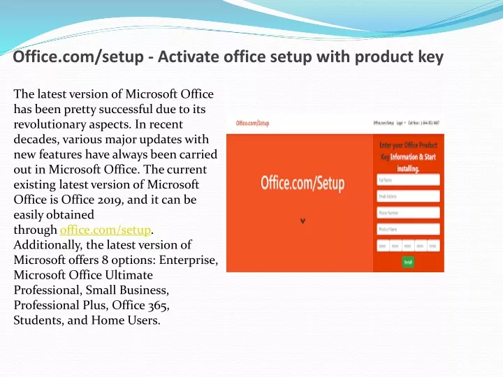 office com setup activate office setup with product key