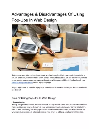 Advantages & Disadvantages Of Using Pop-Ups In Web Design