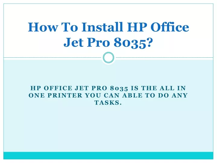 how to install hp office jet pro 8035