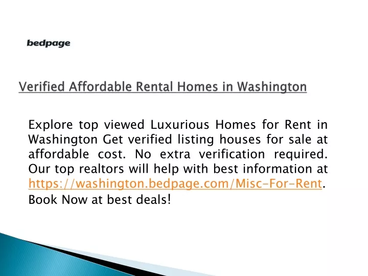 verified affordable rental homes in washington