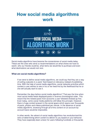 how social media algorithms work