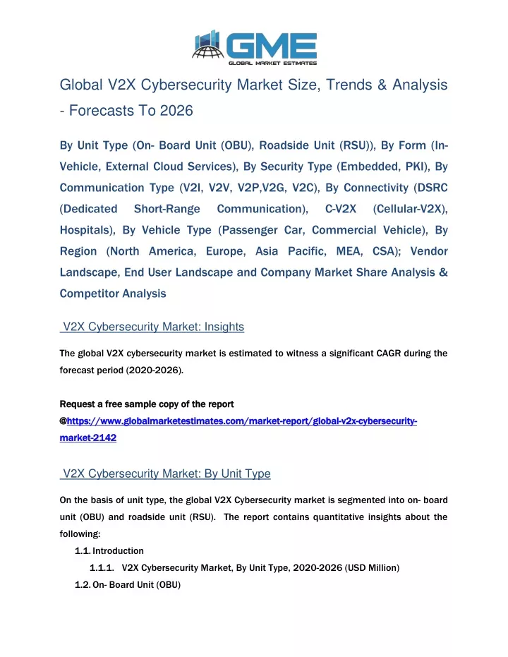 global v2x cybersecurity market size trends