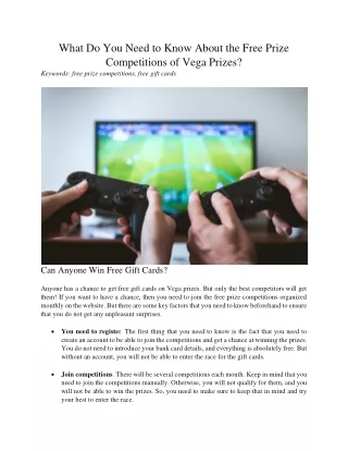 what do you need to know about the free prize