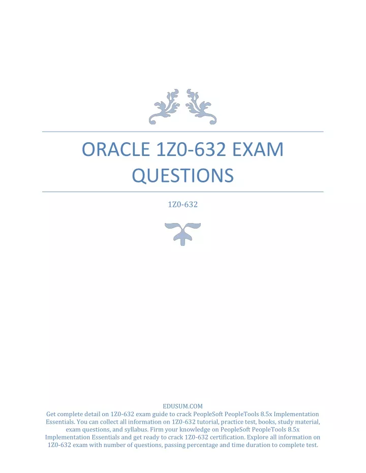 oracle 1z0 632 exam questions