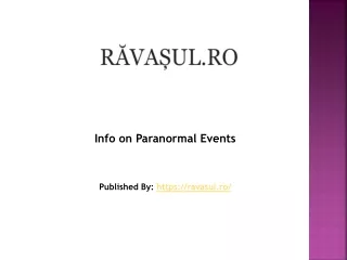 Info on Paranormal Events